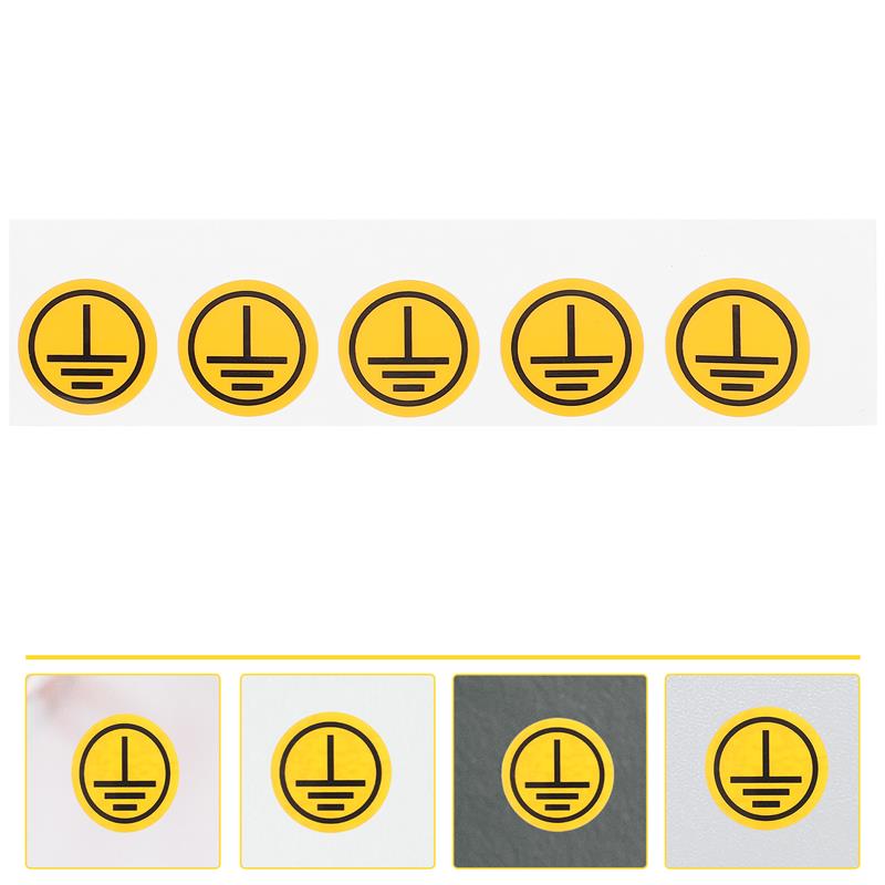 Aarding Symbool Stickers Bewegwijzering Sticker Synthetische Papieren Elektrische Labels Waarschuwing Elektrische Sticker Aarding Waarschuwingssticker