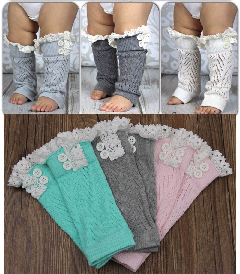 1 paire doux hiver enfants filles bébé à la tricoté dentelle jambières nourrissons bambins guêtres manchettes chaussettes genou haut