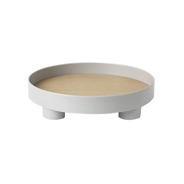 Plateau de service rond, plats à thé, plats à boissons, bijoux, articles divers, plateau de rangement de bureau, plateau de service rond, vaisselle de cuisine, plateau de décoration pour la maison zz: grey