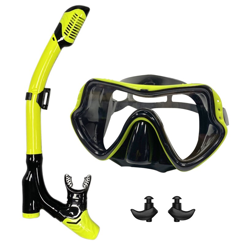 QYQ Tauchmaske, professionelle Schnorchel-Tauchmaske und Schnorchelbrille, Brille, Tauchen, Schwimmen, leichtes Atemschlauch-einstellen, Schnorchelmaske: Blau