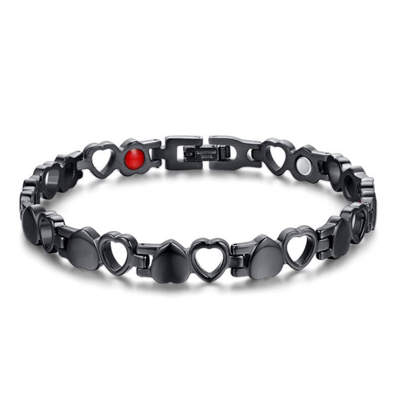 Modyle Healthy Care Magnetic Bracelets Bangles Gold-color Heart Stainless Steel Women Female Jewelry: 81148