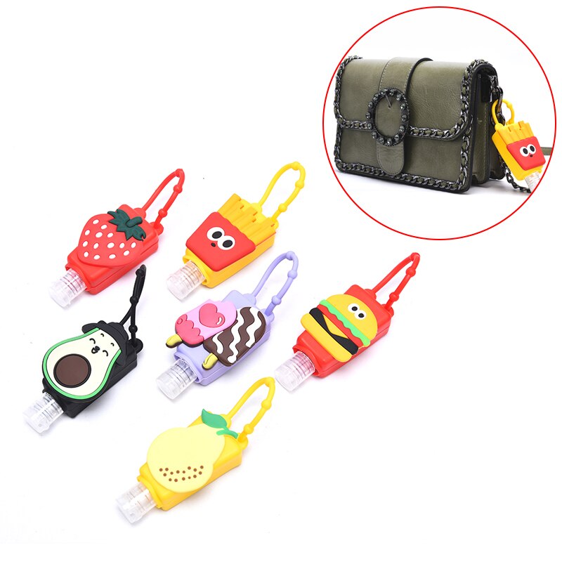 Mini soporte desinfectante de manos para fruta, soporte portátil de viaje para Gel de seguridad, contenedores para dispensador de jabón líquido, soporte para manos, 30ml, 1 ud.