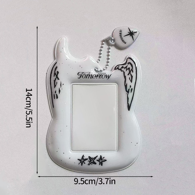 Portatarjetas de fotos de gato Y2K, soporte para sesión fotográfica Idol Kpop, llavero, mochila, colgante de exhibición, funda protectora para tarjeta de estudiante, álbum de fotos: Borgoña