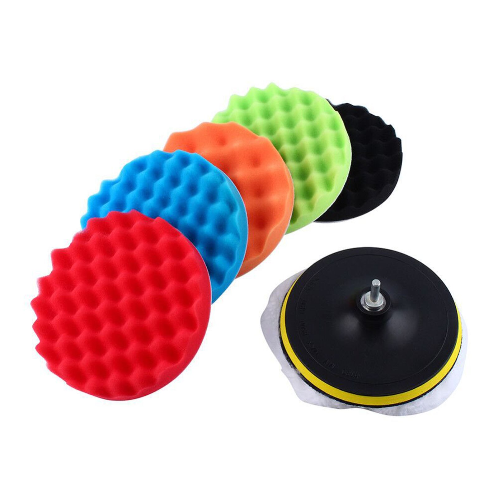 Polishing Drill Adaptor Polisher Sponge Pad Polish Pad Thread Buffing Pad Kit Wool Buffer Set 4 Inch Sponge Polishing Pad Kit