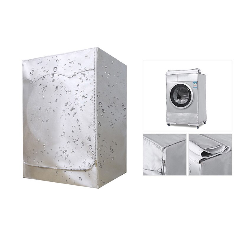 Silver Washing Machine Cover Waterproof washer Cover for Front Load Washer/Dryer Dustproof Washing Machine Cover