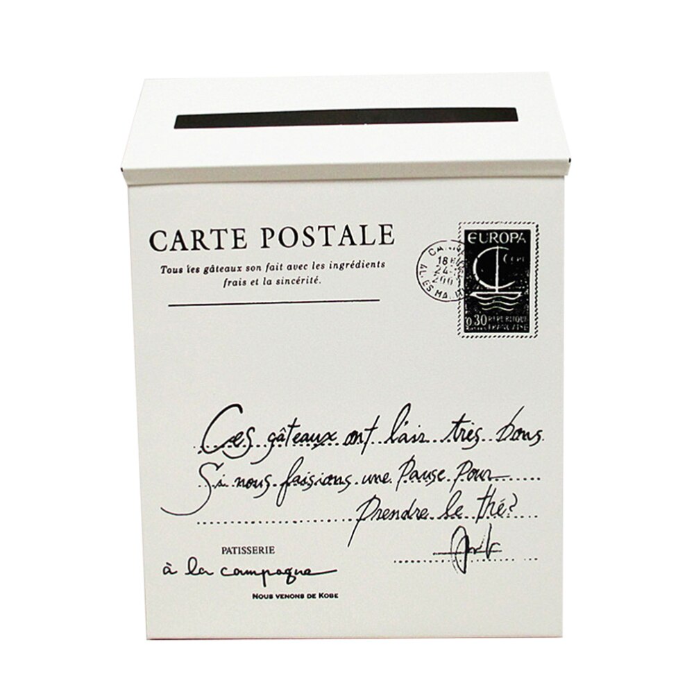 Post Box Mailbox Home Wall Decoration Ornament Photo Prop(Beige White)