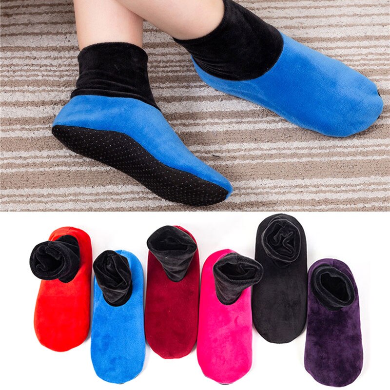 Winter unisex thuis bed sokken warme dikke sokken pure kleur antislip korte sokken pure kleur vloer pantoffels sokken dames yoga sokken