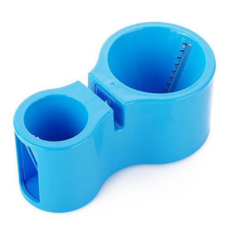 Dubbele Kop Spiral Slicer Rasp Courgette Noodle Pasta Spaghetti Maker Groentesnijder Dunschiller Met Messenslijper Slijpsteen: Blauw