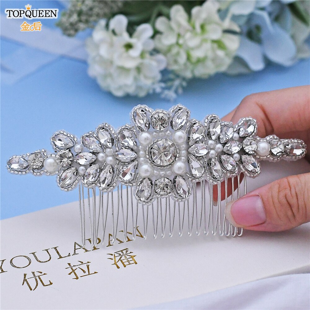 TOPQUEEN H270 Diamond Headbands Luxury Hair Accessories Comb Hairdress with crystal Bridal Comb Wedding Bridal Headwear