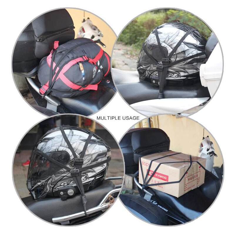 Motorsykkel bagasje nett strikk snorker hjelm tau 60cm 90cm med spenne kroker stropper elastisk tau surring belte kabelbånd belte
