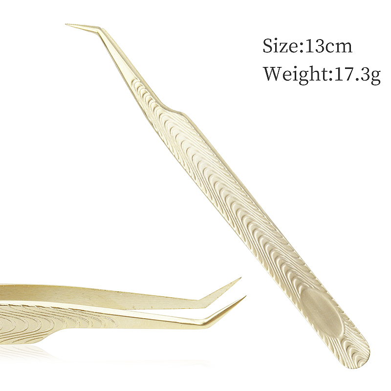 1 pz pinzette per estensione ciglia clip per sopracciglia in acciaio inox decorazioni in oro pinzette antistatiche per ciglia finte forniture per strumenti di trucco: Arancione