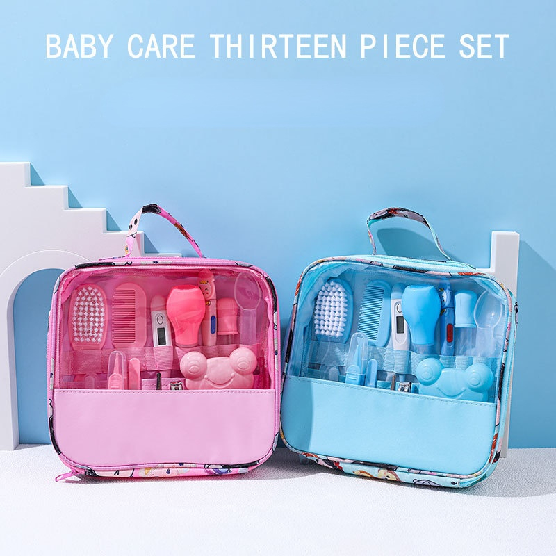 Multifunction Newborn Baby Kid Healthcare Kit Nail Hair Thermometer Grooming Brush Portable Hygiene Set Baby Newborn Essentials