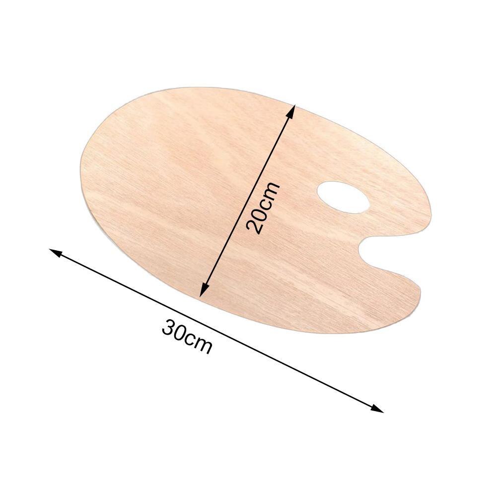 Art Painting Color Mixer Oval Color Mixing Board Oil Painting Acrylic Color Mixing Tray Wooden Paint Plate Color Mixing Board
