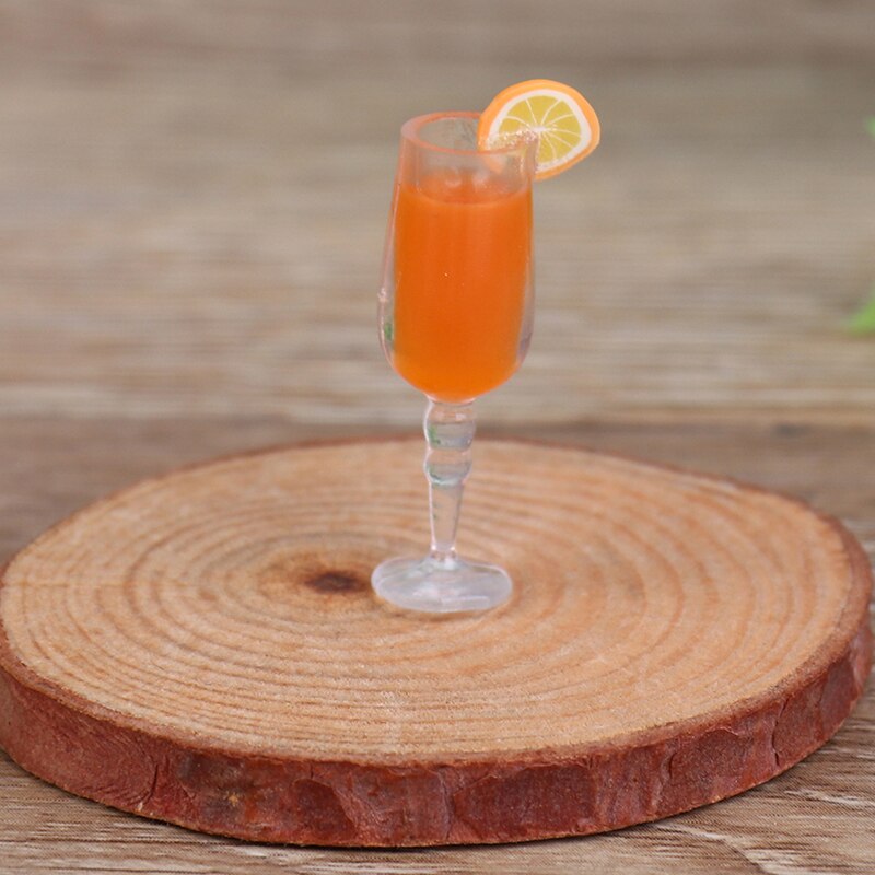 1x1:12 Dollhouse miniatura Bere Succo di Arancia Bambola Tazza di Alimento Della Cucina Accessori