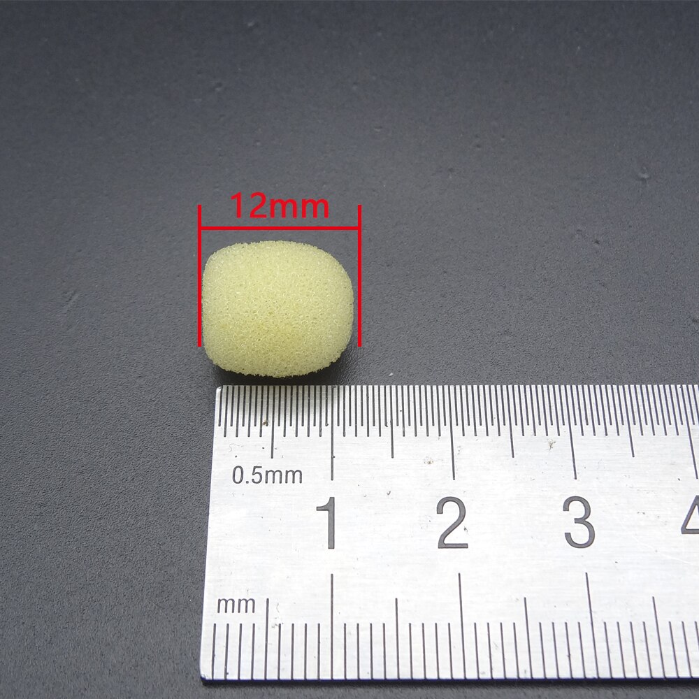 100pz Schermature Antivento in Schiuma per Microfono - Forma Sfera Rotonda - per Capsule Mic 12x10x0.5mm