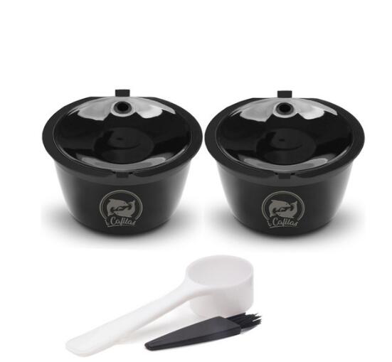 Cápsula Reutilizable de Café Crema para Cafetera Dolce Gusto, Cestas Rellenables con Filtro, Fundas de Dos Colores Actualizadas para 3ª Generación: Black
