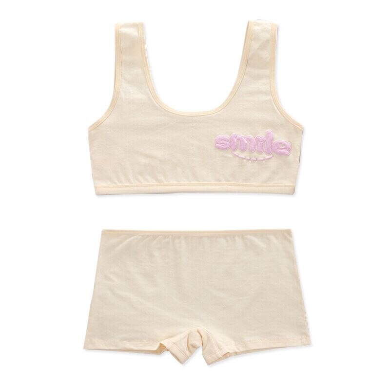 Training Bh Set Meisjes Tiener Ondergoed Set Meisjes Beha Voor Tieners Kinderen Ondergoed 8-14 Jaar: Beige