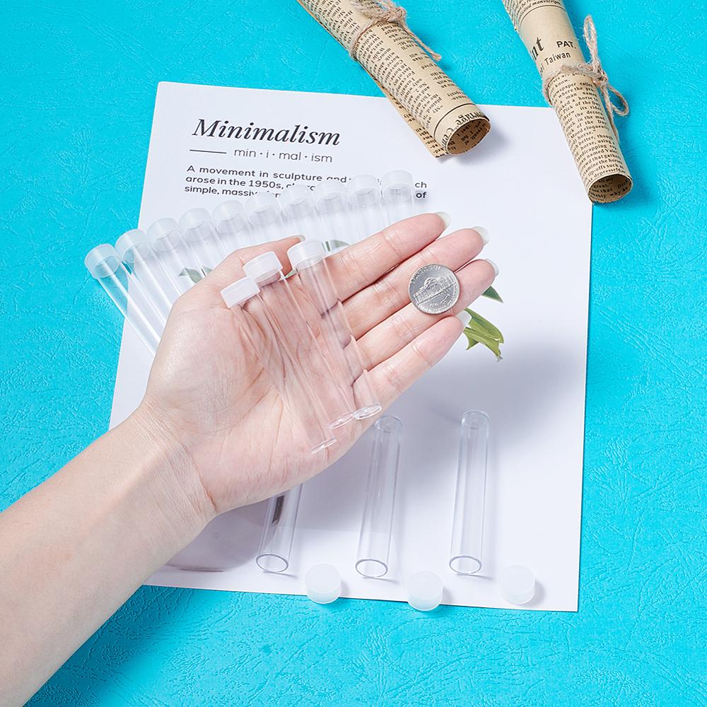 100Pcs Clear Fles Plastic Kralen Containers Voor Kralen Verpakking Case Opslag Sieraden Doos Compartiment Grootte: 78x13mm