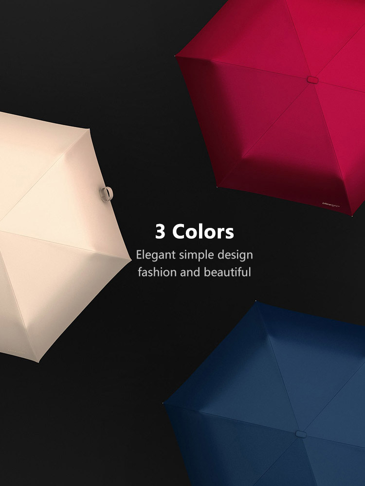 Xiaomi-paraguas plano y automático para mujer, sombrilla ultraligera de viaje, portátil, Anti UV, plegable, 6 varillas
