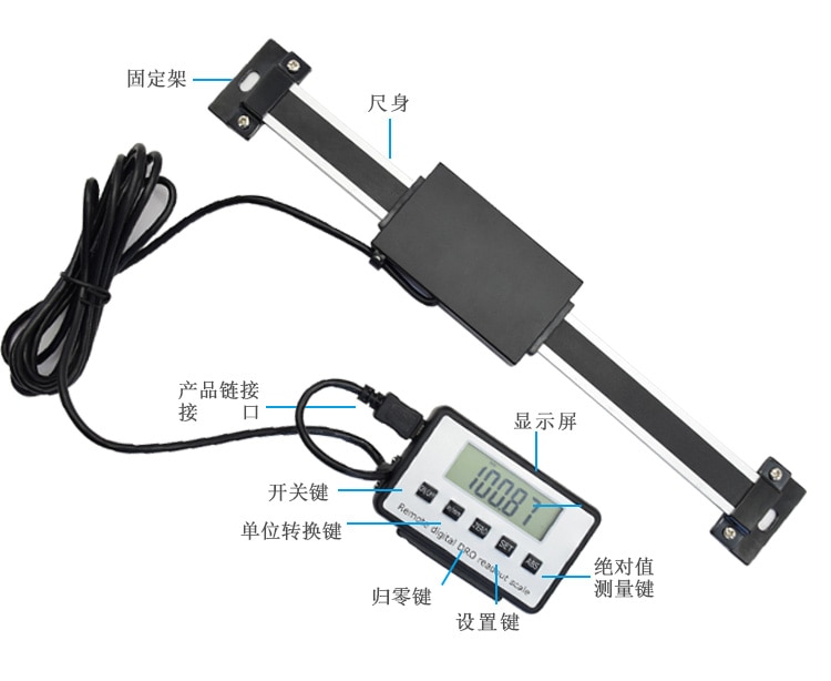 0-200mm Readout Digital Linear Scale with Remote Display External Display ruler digital readout remote display