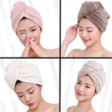 Hurtig magisk tørretumbler mikrofiber hår hurtigtørrende håndklæde wrap turban bad hat cap cap -15a