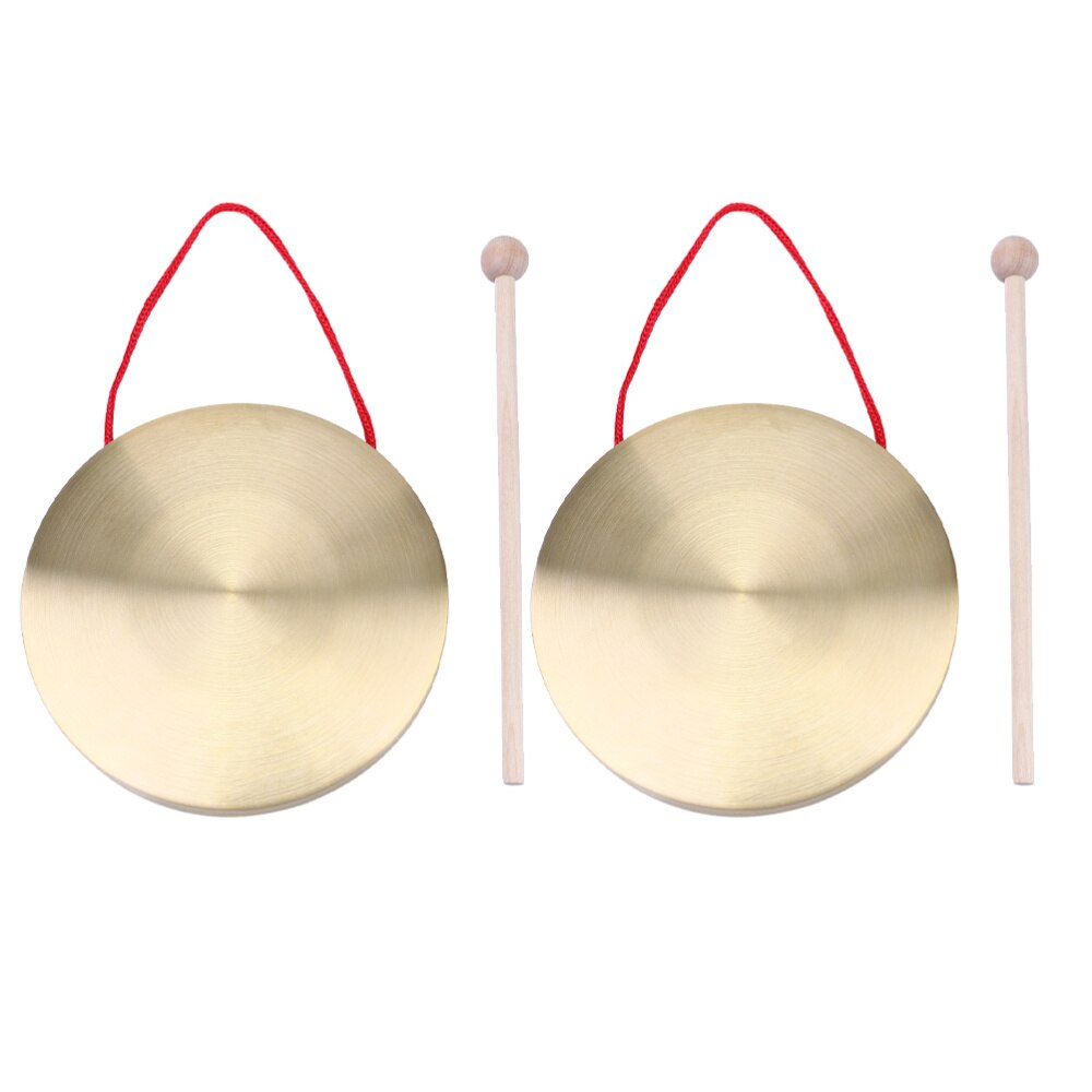 2 Sets Traditional Percussion Instrument Chinese Gong Opera Gong Hand Gong