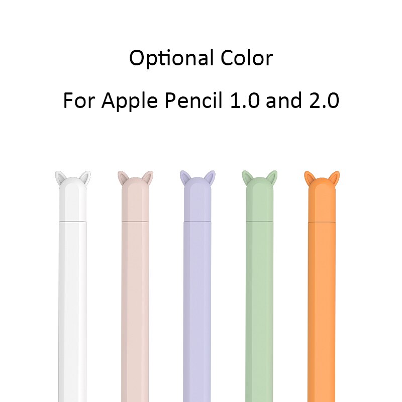 For Apple Bunny Ear Pen Case 1st And 2nd Generation White/Pink/Purple/Orange/GreenFull Coverage Ensures Excellent Protection