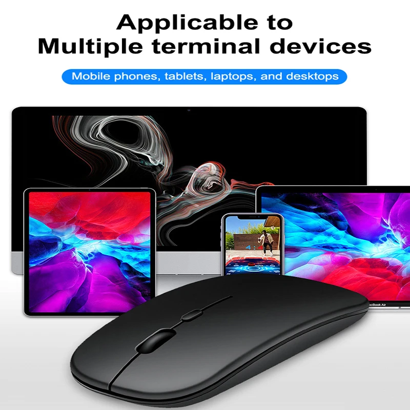 Przenośna mysz bezprzewodowa kompatybilna z Bluetooth 2,4 GHz podwójne tryby myszy komputerowych z odbiornikiem Nano do notebooka PC Laptop Macbook