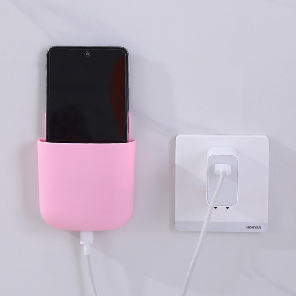 Wall Mounted Storage Box Mobile Phone Plug Holder Stand Rack Remote Control Storage Organizer Case For Air Conditioner TV