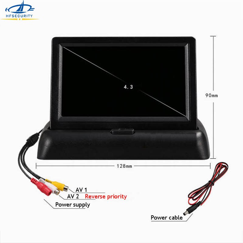 HF 4.3 Inch Car Reverse Monitor Kits With HD Foldable Camera Car Reversing TFT LCD Display Screen Mini TV Monitor 480X272P