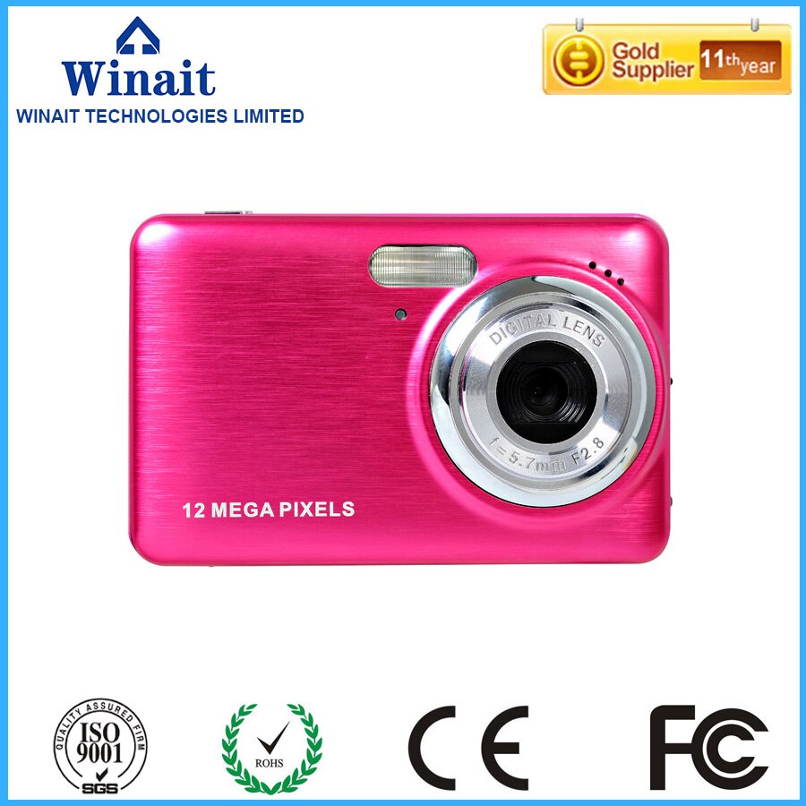 2.7" TFT LCD 720P HD Digital Camera 12MP 5MP CMOS Sensor 4x Digital Zoom Anti-red eye camera With 400mah Battery