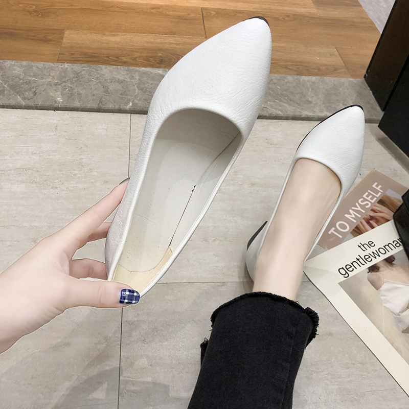 Zapatos de tacón alto puntiagudos franceses para mujer, zapatos profesionales con de tacón fino, sentido de temperamento de nicho, primavera y otoño, nuevos: Blanco / 36