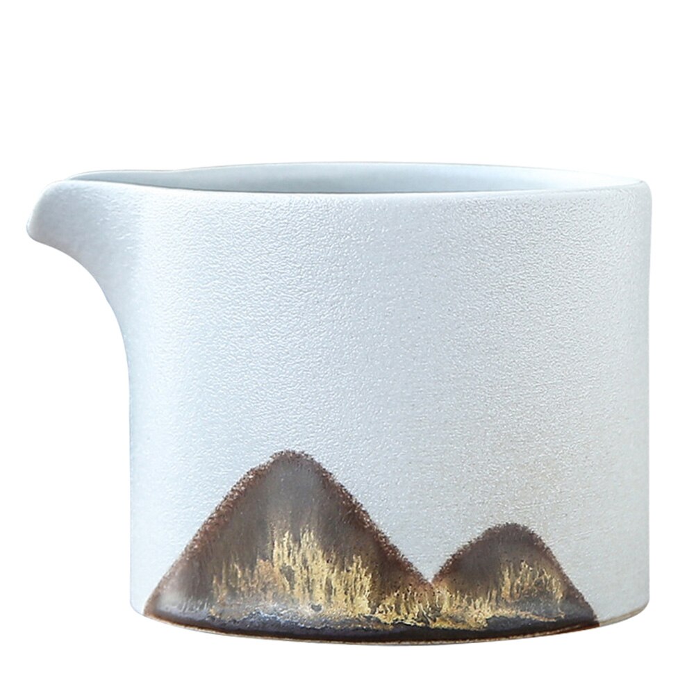1Pc Japanse Stijl Keramische Thee Pitcher Praktische Thuis Thee Dispenser Grof Aardewerk Thee Set: White