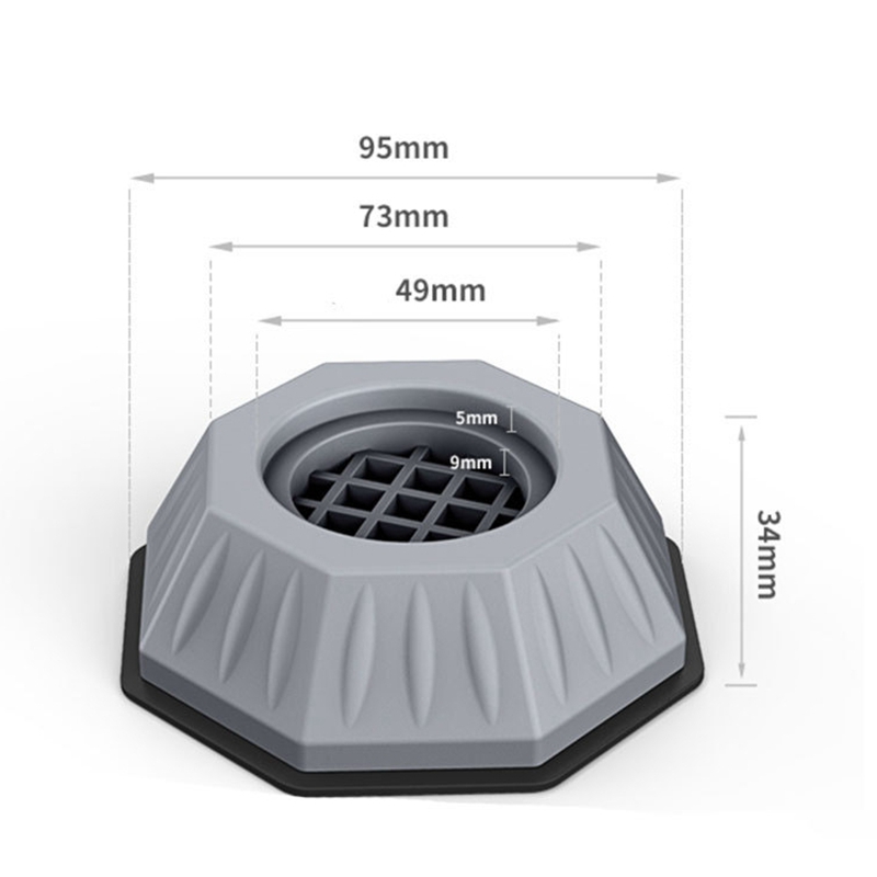 Universele antislipmat voor wasmachinebasis, schokabsorptie, tafelmeubilair, huishoudelijke apparaten, stille balans, 4 stuks: TRANSPARENT / 24 Stks
