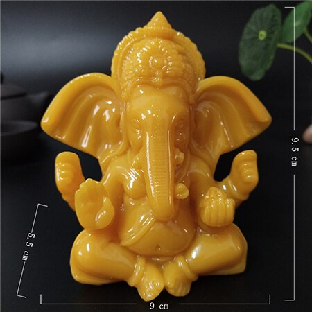 Ganesha statue buddha elefant gud skulptur menneskeskabt jade stenharpiks håndværk hjemmet have urtepotte dekoration buddha statuer: Orange