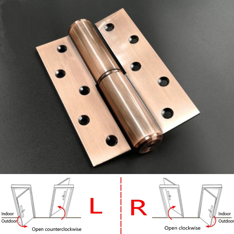 Hydraulische Scharnier Metalen Aluminium Legering 6 "Auto Positionering Deurdranger Mute Kussen Scharnieren Hoge Belasting Multifunctionele Home Hardware: Red Bronze / Left Open