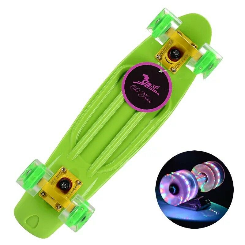 Macarons Kleur Flash Wiel Penny Board Compleet Klaar Om Rit Gloeiende Cruiser Skateboard Mode Single Tilt Mini Vis Boards