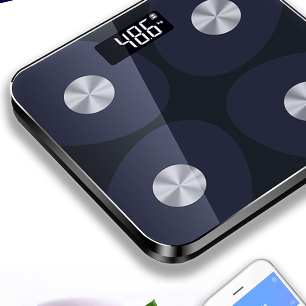 Bluetooth kroppsfettvekt bmi-vekt smart elektronisk ​vekt led digital baderomsvekt balanse kroppssammensetningsanalysator