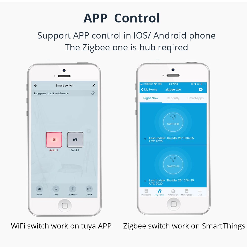 Zemismart zigbee 3.0 smart lysafbryder diy breaker modul smartthings tuya kontrol alexa google home alice 2 way