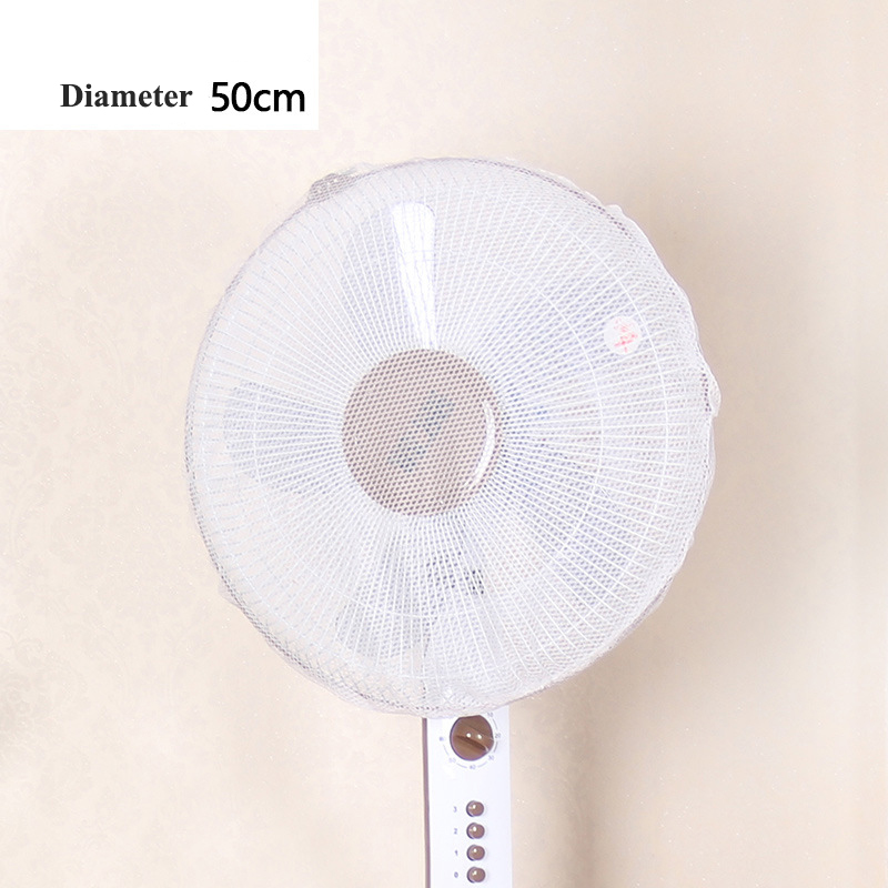 Cute Printed Electric Fan Cover for Baby Kid Finger Protector Safety Mesh Net Cover Children Hand-protected Fan Guard Dust Cover: white-50cm