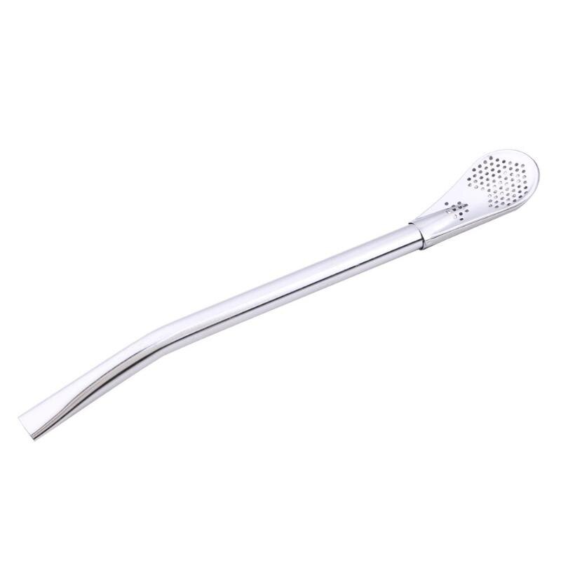 De acero inoxidable pajita para beber cuchara Filtro de Té Yerba Mate pajitas Bombilla calabaza reutilizable té herramientas Accesorios