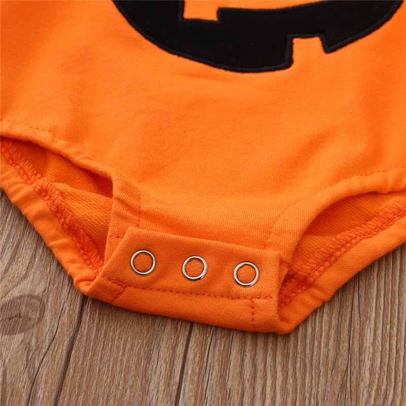 Baby Jungen Mädchen Halloween Hoodie Outfit Kürbis Langarm Body Hut Socken Meine Erste Halloween Kostüme 0-18M