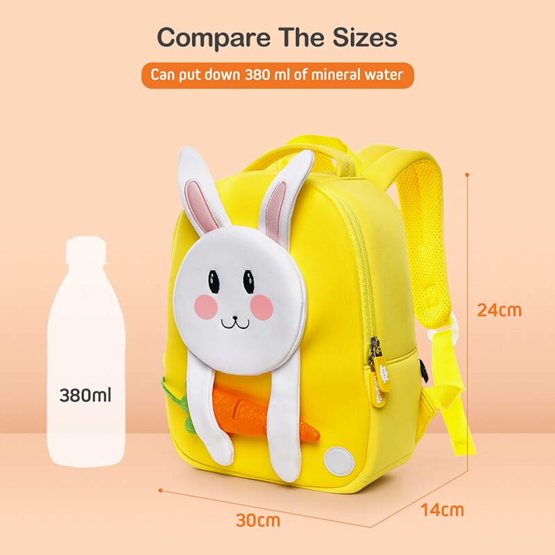 Cocomilo Fabrik Preis 3D Gelb Kaninchen Kleinkind freundlicher Schule Tasche für freundlicher Wasserdicht Tiere Anti Verloren Mochila Infantil