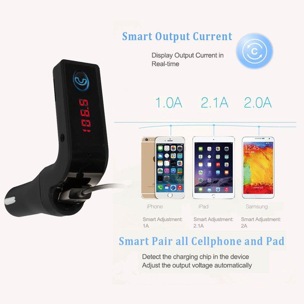 Bluetooth Car Kit Handsfree FM Transmitter Radio MP3 Player USB Charger & AUX Mini Mp3 Player Music Sports Walkman