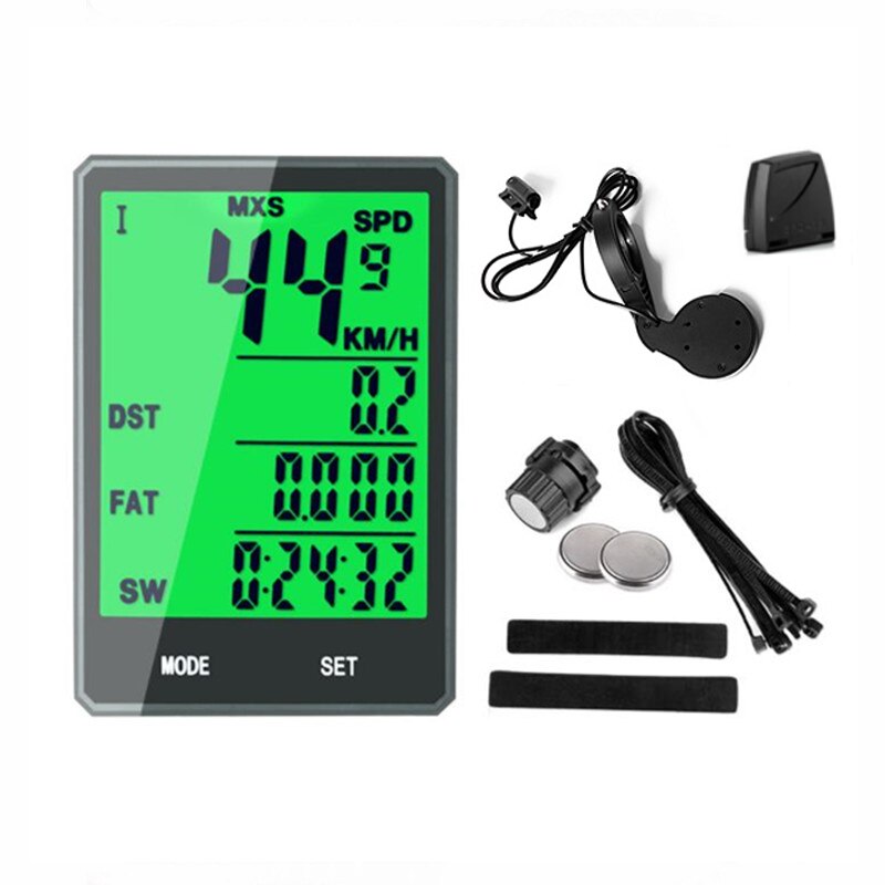 Impermeabile Ciclocomputer Wireless E Cablato 2.8 "MTB DELLA BICI Ciclismo Contachilometri Cronometro Tachimetro Orologio LED Digital Tasso: Wired