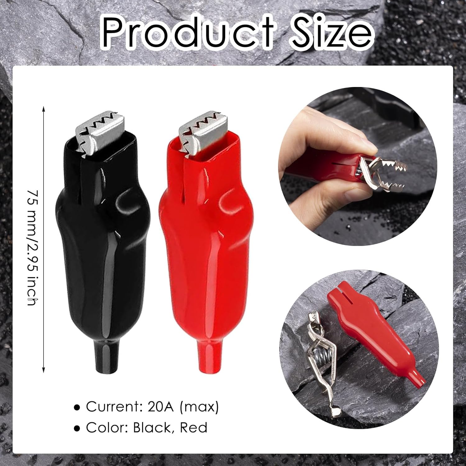 10/20pcs Alligator Clips 20A Insulated Spring Loaded Alligator Clamps Crocodile Clamps Clips Electric Test Clips