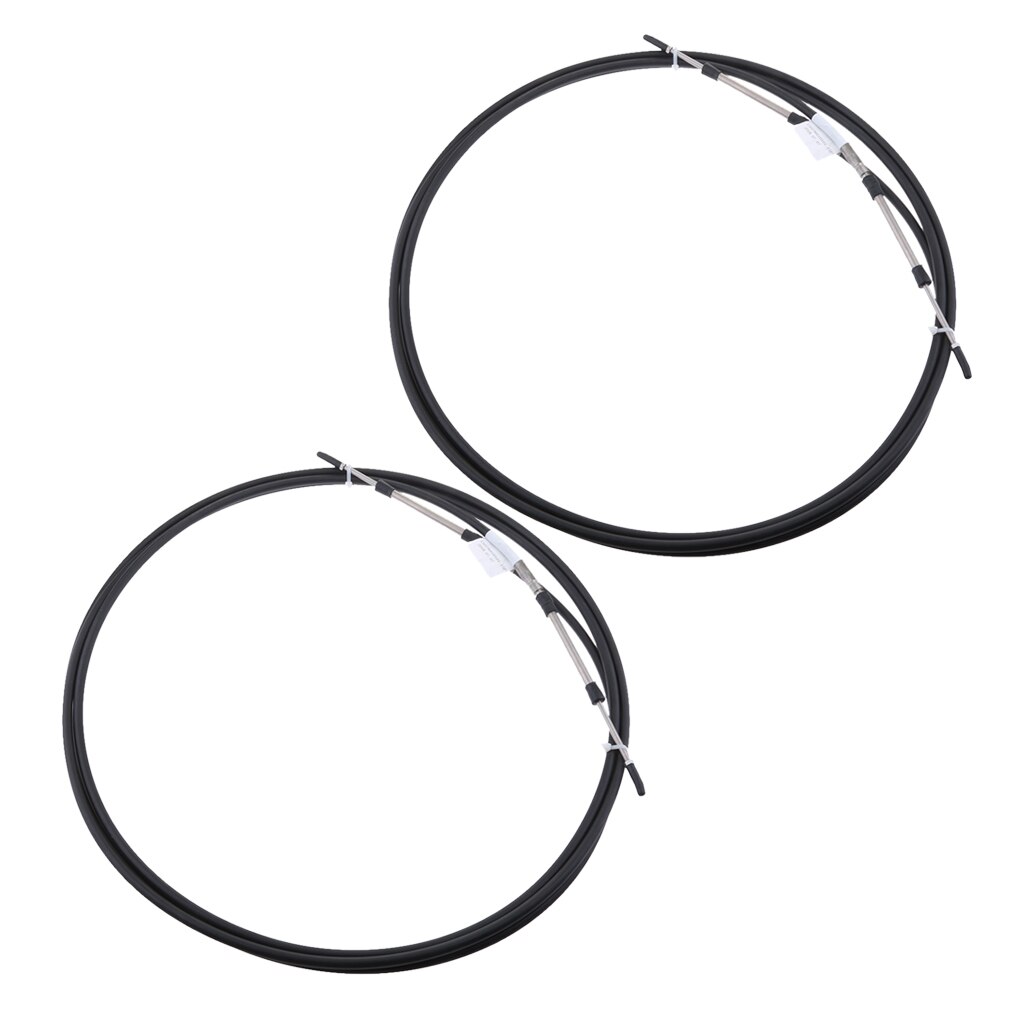 2pcs Black Throttle Shift Remote Control Box Cable for Yamaha Outboard 10 FT