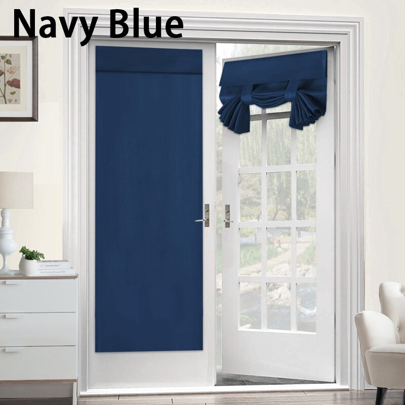 1 Panel Blackout Door Curtains Privacy French Door Curtain Shades Window Curtains Thermal Insulated 26 X 68 Inch Darkening Cur: Navy Blue