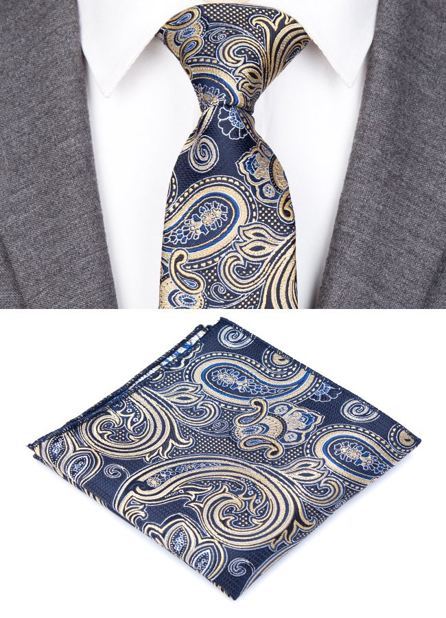 Herreslips kravatsæt jacquardternede slips til mænd stribet slips til bryllup afslappet jakkesæt smalt slips skjortetilbehør