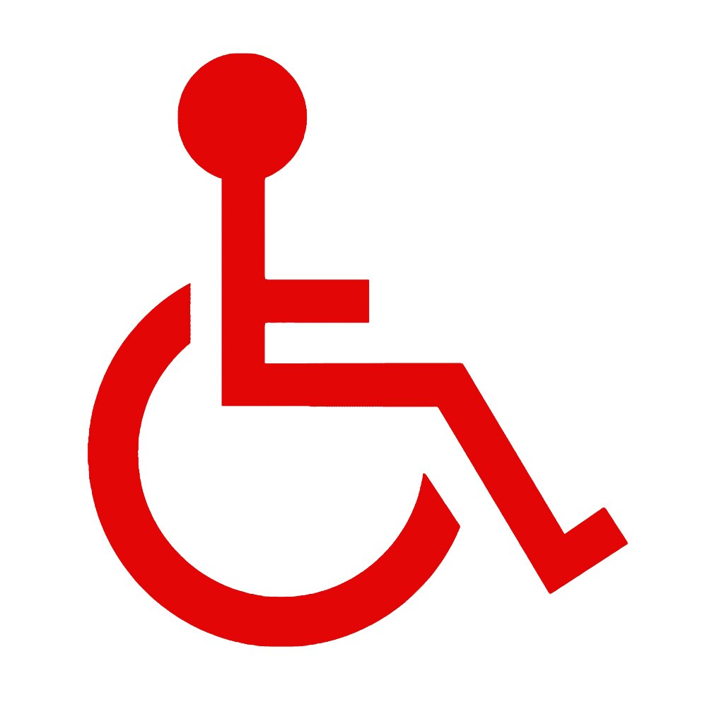 Bil klistermærke handicap symbol klistermærker biloverførsler handicap tegn til biler kæledyrsmateriale selvklæbende 1pc let at fjerne: Rød